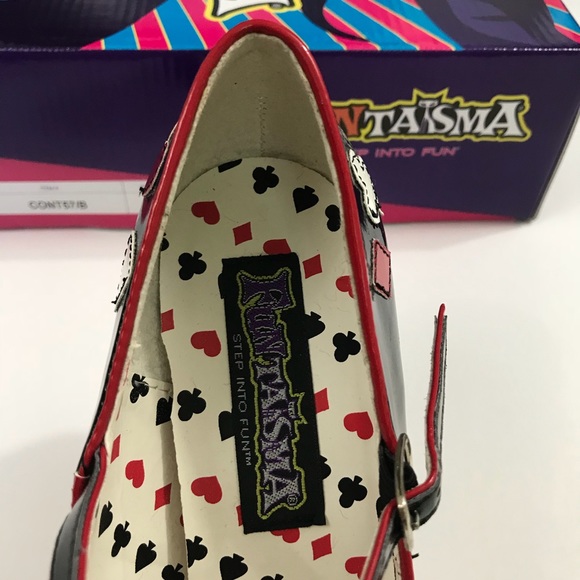 Funtasma Black Mary Jane Playing Card Heels Size 8 - Picture 3 of 8